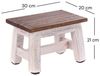 DESIGN DELIGHTS Rustikaler FUSSHOCKER Monte | 21 x 30 x 20 cm (HxBxT), Mahagoni Recyclinholz | Holzhocker | Farbe: 05 weiß-Natur Bild 2