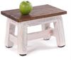DESIGN DELIGHTS Rustikaler FUSSHOCKER Monte | 21 x 30 x 20 cm (HxBxT), Mahagoni Recyclinholz | Holzhocker | Farbe: 05 weiß-Natur Bild 3