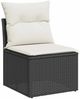 vidaXL 11-tlg. Garten-Sofagarnitur mit Kissen Schwarz Poly Rattan 3326227 Bild 3