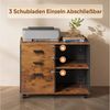 DEVAISE Aktenschrank Rollcontainer mit 3 abschließbaren Schubladen & offenem Fach, (80×40×63 cm) mobiler Aktenschrank auf Rollen, Hängeregistratur Letter Bild 4