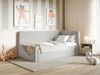 Selsey 'Fanko' Jugendbett 90x200 cm mit Rausfallschutz, Matratze, Kopfteil rechts, Samt, Hellgrau Bild 3