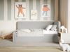 Selsey 'Fanko' Jugendbett 90x200 cm mit Rausfallschutz, Matratze, Kopfteil rechts, Samt, Hellgrau Bild 2