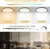 POPOLIC LED Deckenleuchte 24W 3200LM Deckenlampe Flach Dimmbar mit Fernbedienung 3000K-6500K, 2 St, IP54 Ultra Dünn Schlafzimmer Lampe für Wohnzimmer Küche Badezimmer Bild 3
