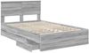 vidaXL Bettrahmen Graues Sonoma 120 x 190 cm Ingenieurs Holz 3408003 Bild 5