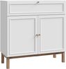 Forte PENKRIDGE Sideboard 100, Landhaus Sideboard mit 2 Türen und 1 großer Schublade, Wohnzimmer, Secret Grey mit Schlammeiche Holzdekor, 99,9 cm breit x 101,4 cm hoch x 41,7 cm tief Bild 3