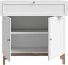Forte PENKRIDGE Sideboard 100, Landhaus Sideboard mit 2 Türen und 1 großer Schublade, Wohnzimmer, Secret Grey mit Schlammeiche Holzdekor, 99,9 cm breit x 101,4 cm hoch x 41,7 cm tief Bild 4