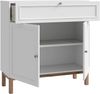 Forte PENKRIDGE Sideboard 100, Landhaus Sideboard mit 2 Türen und 1 großer Schublade, Wohnzimmer, Secret Grey mit Schlammeiche Holzdekor, 99,9 cm breit x 101,4 cm hoch x 41,7 cm tief Bild 5