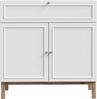 Forte PENKRIDGE Sideboard 100, Landhaus Sideboard mit 2 Türen und 1 großer Schublade, Wohnzimmer, Secret Grey mit Schlammeiche Holzdekor, 99,9 cm breit x 101,4 cm hoch x 41,7 cm tief Bild 2