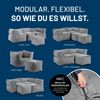 Lumaland Sitzsack-Sofa, Polyester, Pouf, Cord - Grau, 40 x 54 x 54 cm Bild 4