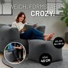 Lumaland Sitzsack-Sofa, Polyester, Pouf, Cord - Grau, 40 x 54 x 54 cm Bild 5