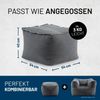 Lumaland Sitzsack-Sofa, Polyester, Pouf, Cord - Grau, 40 x 54 x 54 cm Bild 2