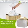 Juskys Bambus Wäschekorb Curly mit Deckel – Wäschesammler 72 Liter – Stoff Wäschesack herausnehmbar & waschbar – Wäschetonne mit Griffen – natur Bild 4