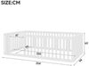 Flieks Kinderbett, Massivholzbett Bodenbett 90x200cm mit Zaun ohne Lattenrost Bild 3