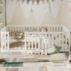 Flieks Kinderbett, Massivholzbett Bodenbett 90x200cm mit Zaun ohne Lattenrost Bild 2