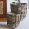 Natur Rattan Pflanzkorb BORKUM Kubu Grey ca. 35cm Pflanztopf Übertopf Korb Bild 3