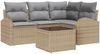 vidaXL Gartensofa-set mit Kissen 5 pcs Beige und hellgrau Poly-Rattan 3354699 Bild 2