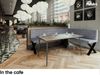 MEBLINI Eckbank für Esszimmer mit ausziehbarem Tisch - Küchenbank - Essecke - Sitzecke Küche - PETER - X-Beine 142x196x87cm Rechts - Grau Samt/B Schwarz Hochgl. Bild 4