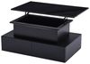 KLAM HOME Couchtisch Höhenverstellbarer Couchtisch Mit LED Beleuchtung Und Schublade (Moderner Beistelltisch 90 x 55 x 41 cm mit ausziehbarer Tischplatte), Couchtisch mit Stauraum, Click-to-Open Schubladen & App-LED Bild 2