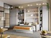 MEBLINI Schrank für Schrankbett Bed Concept - Hochschrank mit Regalen - BC-21 - Weiß Matt Bild 2