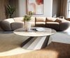 Couchtisch Edge Rund 90x90 cm Keramik Minas Melange Parabi Edelstahl gebürstet Bild 4