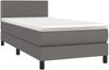 vidaXL Boxspringbett mit Matratze Grau 100x200 cm Kunstleder 3141051 Bild 3