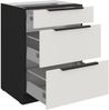Küchen Unterschrank 60 cm Küche ARIA Weiss ultra matt + Schwarz matt, hochwertige Fronten mit Anti Fingerprint Beschichtung, Soft-Close Küchenzeile Küchenblock Bild 3