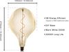 ZMH 1× LED Glühbirne Große Unregelmäßige E27 4W Glühlampe in Ungewöhnlicher Form Pendelleuchte 2200K Warmweiß Dekorative Goldfarbe Beleuchtung für Haus Café Bar Restaurant - Nicht dimmbar Bild 3