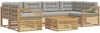 vidaXL Outdoor-Sofagarnitur 7 pcs Weiß und Hellgrau Polyester 3390141 Bild 2