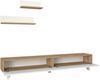 Fernsehtischset Saarijärvi mit 2 Regalen Eiche / Weiß [en. casa] Bild 4