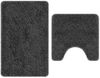 vidaXL Anti-Rutsch Badematten-Set 2 pcs Dunkelgrau PP 4019854 Bild 2