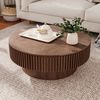 Celya Couchtisch Akzent-Teetisch rund 75 cm (Mit verstecktem Stauraum unter der Tischplatte, einzigartige Pilzform), idealen Ergänzung für Wohnzimmer, Schlafzimmer oder Büro Bild 1