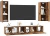vidaXL TV-Schrankset Wandmontiert 5 pcs Altholz Holzwerkstoff 3393450 Bild 3