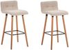 2er Set Barhocker GITOR - Stoff Creme 42x49x94 cm | Barstuhl Mit Lehne Tresenhocker Tresenstuhl Kneipenhocker Kneipenstuhl Bild 5