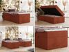 Boxspringbett 90x200 Polsterbett ZERO 90 Einzelbett ohne Kopfteil, inkl. Stauraum & Multipocket-Matratze, Hotelbett - Orange Plüsch - H4 - Topper T25 Bild 2