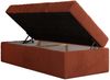 Boxspringbett 90x200 Polsterbett ZERO 90 Einzelbett ohne Kopfteil, inkl. Stauraum & Multipocket-Matratze, Hotelbett - Orange Plüsch - H4 - Topper T25 Bild 5