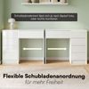 Bellamio 'Livny' Schreibtisch mit 5 Schubladen, beidseitig montierbar, weiß Hochglanz, 80x53x110 cm, Computertisch mit Stauraum, Bürotisch mit Push-to-open, geeignet als Schminktisch Bild 3