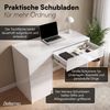 Bellamio 'Livny' Schreibtisch mit 5 Schubladen, beidseitig montierbar, weiß Hochglanz, 80x53x110 cm, Computertisch mit Stauraum, Bürotisch mit Push-to-open, geeignet als Schminktisch Bild 2