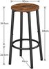 HOOBRO Barhocker 2er-Set Vintage-Braun/Schwarz, Industrieller Stil, Stabiles Bild 3
