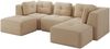 Ecksofa aus Cord, modular & tiefe Sitzfläche, 297 x 177 x 69 cm, Beige Bild 5