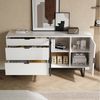 MODFU Sideboard Esszimmer-Schrank 160x78x36 cm mit LED (Packung, 1 St, Glastüren & 3 Schubladen, modernes Design), Stilvoller Aufbewahrungsschrank mit Beleuchtung Bild 2
