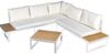 DRW Ecksofa-Set mit Aluminiumtisch und PS in Weiß und Natur, 227 x 69 x 63 cm Bild 1