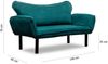 Dmora 2-Sitzer SchlafsofaHone, Verwandelbares Sofa, Lineare Stoffstruktur, Schlafsessel mit Stauraum, 140x65 h70 cm, Hellblau Bild 3