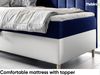 MEBLINI Kinderbett mit Bettkasten MAYA 3 90x200 Links – H3/Blau Samt Gepolstert Einzelbett mit Matratze - Polsterbett mit Stauraum - Bett mit Kopfteil – Stauraumbett Bild 4