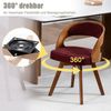 LVHOM Esszimmerstuhl 360° drehbar, 2er Set, Polsterstuhl aus Leinen und Massivholz, Küchenstuhl gepolstert, ergonomischer Schalenstuhl mit Armlehne, bis 150 kg Bild 3