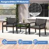3tlg. Rattan Gartenmöbel Set Wetterfestes Balkonmöbel Balkonset inkl. 2 Stühle mit Tisch Schwarz Bild 4