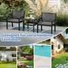 3tlg. Rattan Gartenmöbel Set Wetterfestes Balkonmöbel Balkonset inkl. 2 Stühle mit Tisch Schwarz Bild 3