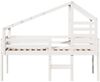 vidaXL Hochbett mit Dach Weiß 90x200 cm Massivholz Kiefer 3281978 Bild 4