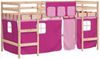 vidaXL Kinderhochbett mit Vorhängen Rosa 90x190 cm Massivholz Kiefer 3206975 Bild 2