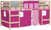 vidaXL Kinderhochbett mit Vorhängen Rosa 90x190 cm Massivholz Kiefer 3206975 Bild 4