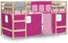 vidaXL Kinderhochbett mit Vorhängen Rosa 90x190 cm Massivholz Kiefer 3206975 Bild 3